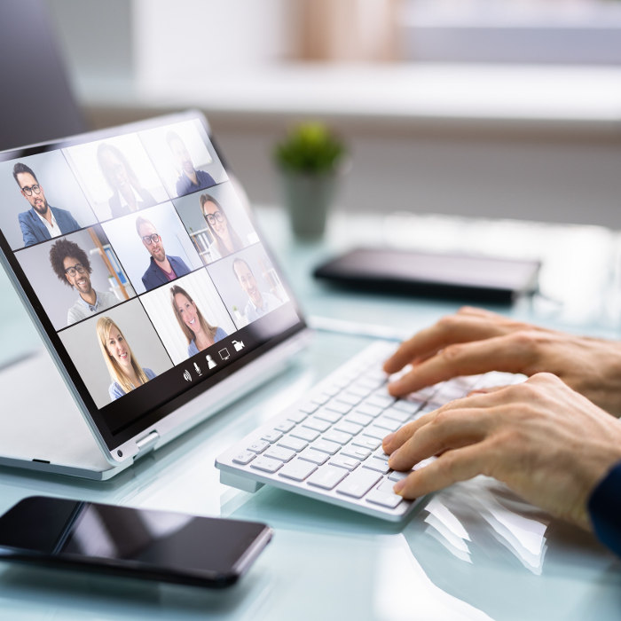 Business meeting over video call