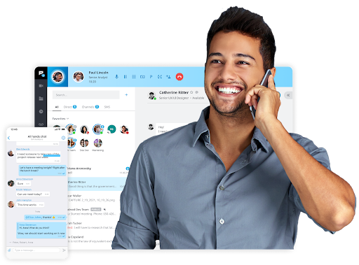Man talking on phone and smiling
